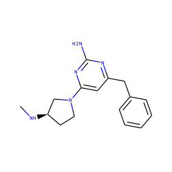 CN[C@@H]1CCN(c2cc(Cc3ccccc3)nc(N)n2)C1 ZINC000169309246