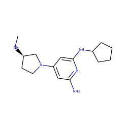 CN[C@@H]1CCN(c2cc(N)nc(NC3CCCC3)c2)C1 ZINC000071341793