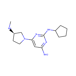 CN[C@@H]1CCN(c2cc(N)nc(NC3CCCC3)n2)C1 ZINC000071405034