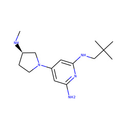 CN[C@@H]1CCN(c2cc(N)nc(NCC(C)(C)C)c2)C1 ZINC000071418525