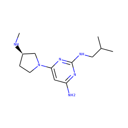 CN[C@@H]1CCN(c2cc(N)nc(NCC(C)C)n2)C1 ZINC000071341945