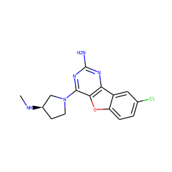CN[C@@H]1CCN(c2nc(N)nc3c2oc2ccc(Cl)cc23)C1 ZINC000049069574