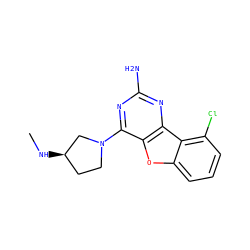 CN[C@@H]1CCN(c2nc(N)nc3c2oc2cccc(Cl)c23)C1 ZINC000073158763