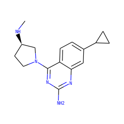 CN[C@@H]1CCN(c2nc(N)nc3cc(C4CC4)ccc23)C1 ZINC000096906175