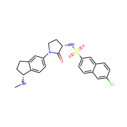CN[C@@H]1CCc2cc(N3CC[C@H](NS(=O)(=O)c4ccc5cc(Cl)ccc5c4)C3=O)ccc21 ZINC000035821246