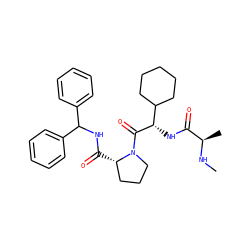CN[C@H](C)C(=O)N[C@H](C(=O)N1CCC[C@@H]1C(=O)NC(c1ccccc1)c1ccccc1)C1CCCCC1 ZINC000064480313