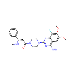 CN[C@H](CC(=O)N1CCN(c2nc(N)c3cc(OC)c(OC)c(F)c3n2)CC1)c1ccccc1 ZINC000210885938