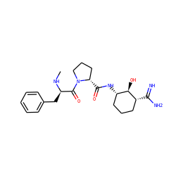 CN[C@H](Cc1ccccc1)C(=O)N1CCC[C@@H]1C(=O)N[C@H]1CCC[C@@H](C(=N)N)[C@@H]1O ZINC000027518994
