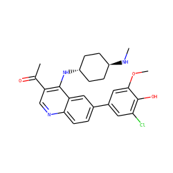CN[C@H]1CC[C@H](Nc2c(C(C)=O)cnc3ccc(-c4cc(Cl)c(O)c(OC)c4)cc23)CC1 ZINC000473194491
