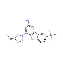 CN[C@H]1CCN(c2nc(N)nc3c2oc2ccc(C(C)(F)F)cc23)C1 ZINC000653876610