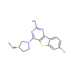 CN[C@H]1CCN(c2nc(N)nc3c2sc2cc(Br)ccc23)C1 ZINC000073167339