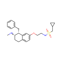 CN[C@H]1CCc2ccc(OCCNS(=O)(=O)CC3CC3)cc2[C@H]1Cc1ccccc1 ZINC000088260775