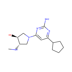 CN[C@H]1CN(c2cc(C3CCCC3)nc(N)n2)C[C@@H]1O ZINC000114201574