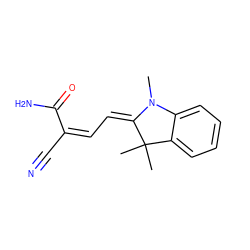 CN1/C(=C/C=C(/C#N)C(N)=O)C(C)(C)c2ccccc21 ZINC000053227568