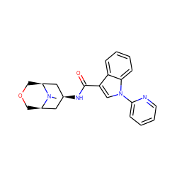CN1[C@@H]2COC[C@H]1C[C@@H](NC(=O)c1cn(-c3ccccn3)c3ccccc13)C2 ZINC001772654475