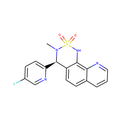 CN1[C@H](c2ccc(F)cn2)c2ccc3cccnc3c2NS1(=O)=O ZINC000205634333
