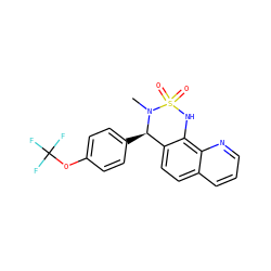CN1[C@H](c2ccc(OC(F)(F)F)cc2)c2ccc3cccnc3c2NS1(=O)=O ZINC000205633893