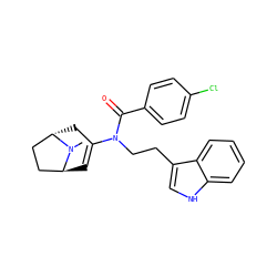 CN1[C@H]2C=C(N(CCc3c[nH]c4ccccc34)C(=O)c3ccc(Cl)cc3)C[C@H]1CC2 ZINC000100249932
