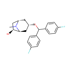 CN1[C@H]2C[C@@H](OC(c3ccc(F)cc3)c3ccc(F)cc3)C[C@H]1C[C@@H]2O ZINC000169344747