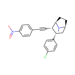 CN1[C@H]2CC[C@@H]1[C@@H](C#Cc1ccc([N+](=O)[O-])cc1)[C@@H](c1ccc(Cl)cc1)C2 ZINC000040956128