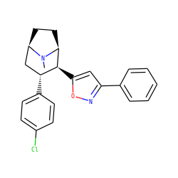 CN1[C@H]2CC[C@@H]1C[C@@H](c1ccc(Cl)cc1)[C@@H]2c1cc(-c2ccccc2)no1 ZINC000026660320