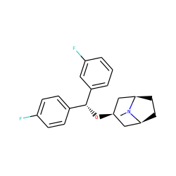 CN1[C@H]2CC[C@@H]1C[C@H](O[C@H](c1ccc(F)cc1)c1cccc(F)c1)C2 ZINC000100834230
