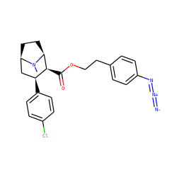 CN1[C@H]2CC[C@@H]1C[C@H](c1ccc(Cl)cc1)[C@@H]2C(=O)OCCc1ccc(N=[N+]=[N-])cc1 ZINC000056727901