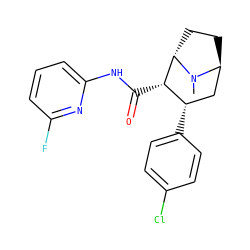 CN1[C@H]2CC[C@H]1[C@@H](C(=O)Nc1cccc(F)n1)[C@@H](c1ccc(Cl)cc1)C2 ZINC000254120867