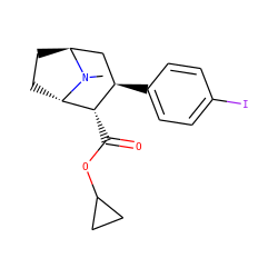CN1[C@H]2CC[C@H]1[C@@H](C(=O)OC1CC1)[C@H](c1ccc(I)cc1)C2 ZINC000253794767