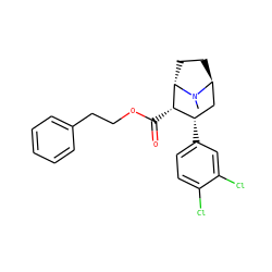 CN1[C@H]2CC[C@H]1[C@@H](C(=O)OCCc1ccccc1)[C@@H](c1ccc(Cl)c(Cl)c1)C2 ZINC000261117087