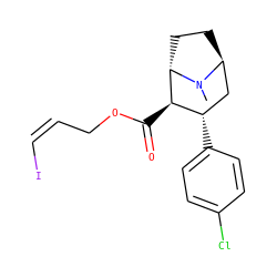 CN1[C@H]2CC[C@H]1[C@H](C(=O)OC/C=C\I)[C@@H](c1ccc(Cl)cc1)C2 ZINC000261096019