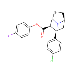 CN1[C@H]2CC[C@H]1[C@H](C(=O)Oc1ccc(I)cc1)[C@H](c1ccc(Cl)cc1)C2 ZINC000253666800