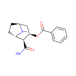 CN1[C@H]2CC[C@H]1[C@H](C(N)=O)[C@H](OC(=O)c1ccccc1)C2 ZINC000253689131