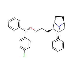 CN1[C@H]2CC[C@H]1[C@H](CCCO[C@@H](c1ccccc1)c1ccc(Cl)cc1)[C@@H](c1ccccc1)C2 ZINC000261192082