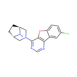 CN1[C@H]2CC[C@H]1CN(c1ncnc3c1oc1ccc(Cl)cc13)C2 ZINC000101336823