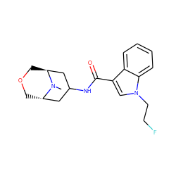 CN1[C@H]2COC[C@H]1CC(NC(=O)c1cn(CCF)c3ccccc13)C2 ZINC001772611036