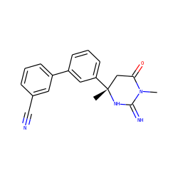 CN1C(=N)N[C@](C)(c2cccc(-c3cccc(C#N)c3)c2)CC1=O ZINC000095576697