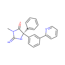 CN1C(=N)N[C@](c2ccccc2)(c2cccc(-c3ccccn3)c2)C1=O ZINC000084604243