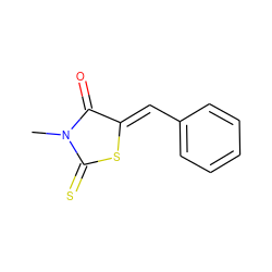 CN1C(=O)/C(=C/c2ccccc2)SC1=S ZINC000001512797