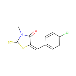 CN1C(=O)/C(=C\c2ccc(Cl)cc2)SC1=S ZINC000004696510