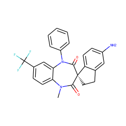 CN1C(=O)[C@@]2(CCc3cc(N)ccc32)C(=O)N(c2ccccc2)c2cc(C(F)(F)F)ccc21 ZINC000096929185