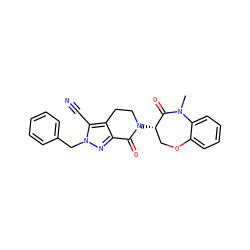 CN1C(=O)[C@@H](N2CCc3c(nn(Cc4ccccc4)c3C#N)C2=O)COc2ccccc21 ZINC001772615641