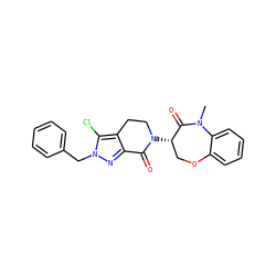 CN1C(=O)[C@@H](N2CCc3c(nn(Cc4ccccc4)c3Cl)C2=O)COc2ccccc21 ZINC001772576901