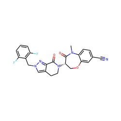 CN1C(=O)[C@@H](N2CCc3cn(Cc4c(F)cccc4F)nc3C2=O)COc2cc(C#N)ccc21 ZINC001772583926