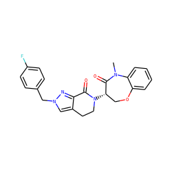 CN1C(=O)[C@@H](N2CCc3cn(Cc4ccc(F)cc4)nc3C2=O)COc2ccccc21 ZINC001772574121
