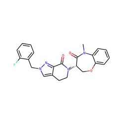CN1C(=O)[C@@H](N2CCc3cn(Cc4ccccc4F)nc3C2=O)COc2ccccc21 ZINC001772613558