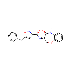CN1C(=O)[C@@H](NC(=O)c2cc(Cc3ccccc3)on2)COc2ccccc21 ZINC000221454462