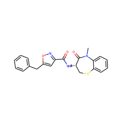 CN1C(=O)[C@@H](NC(=O)c2cc(Cc3ccccc3)on2)CSc2ccccc21 ZINC000220887383