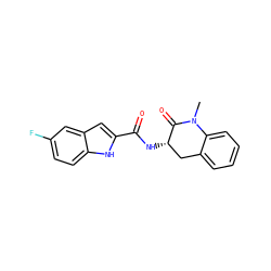 CN1C(=O)[C@@H](NC(=O)c2cc3cc(F)ccc3[nH]2)Cc2ccccc21 ZINC000013587895