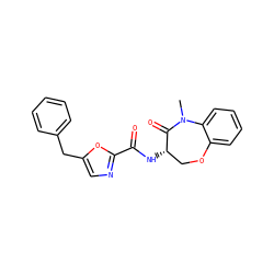 CN1C(=O)[C@@H](NC(=O)c2ncc(Cc3ccccc3)o2)COc2ccccc21 ZINC001772573816